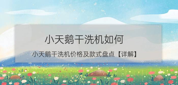 小天鹅干洗机如何 小天鹅干洗机价格及款式盘点【详解】